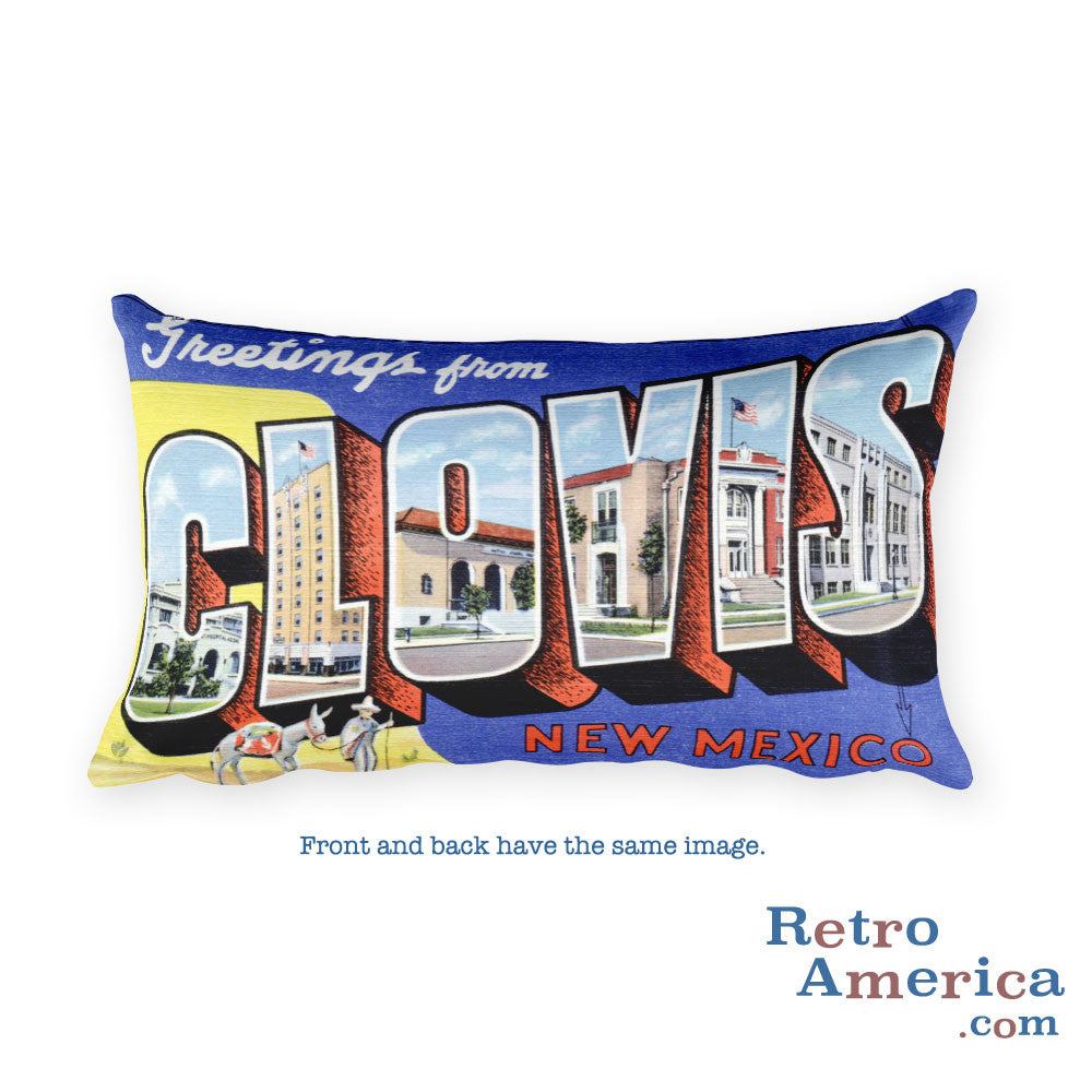 Greetings from Clovis New Mexico Throw Pillow