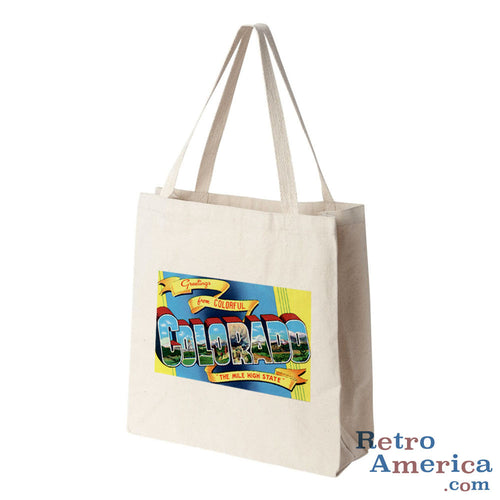 Greetings from Colorado CO 2 Postcard Tote Bag