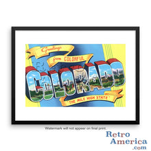 Greetings from Colorado CO 2 Postcard Framed Wall Art