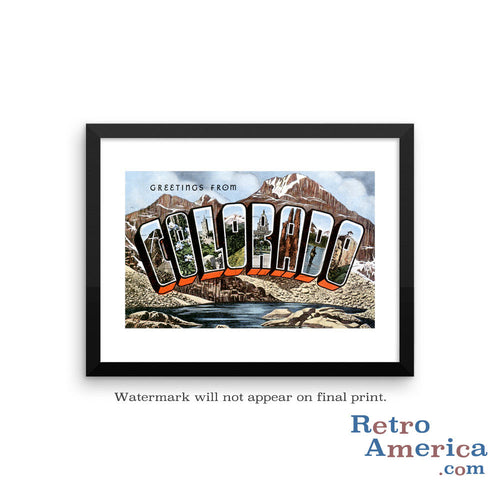 Greetings from Colorado CO 3 Postcard Framed Wall Art