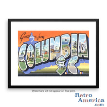 Greetings from Columbia South Carolina SC 2 Postcard Framed Wall Art