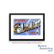 Greetings from Columbus Ohio OH 1 Postcard Framed Wall Art