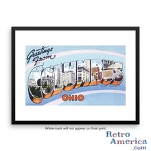 Greetings from Columbus Ohio OH 2 Postcard Framed Wall Art