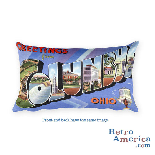 Greetings from Columbus Ohio Throw Pillow 1
