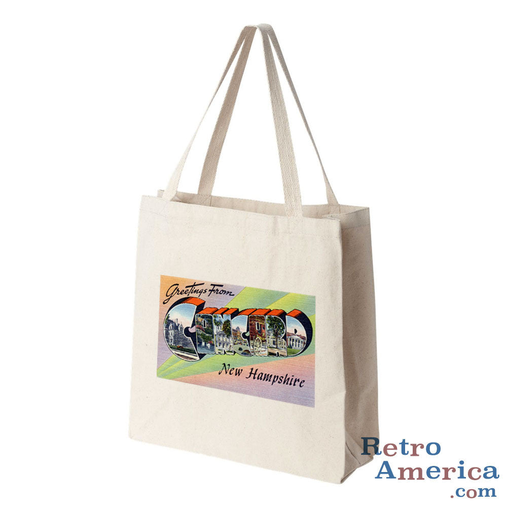 Greetings from Concord New Hampshire NH Postcard Tote Bag