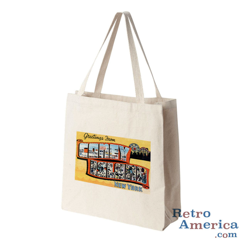 Greetings from Coney Island New York NY 3 Postcard Tote Bag