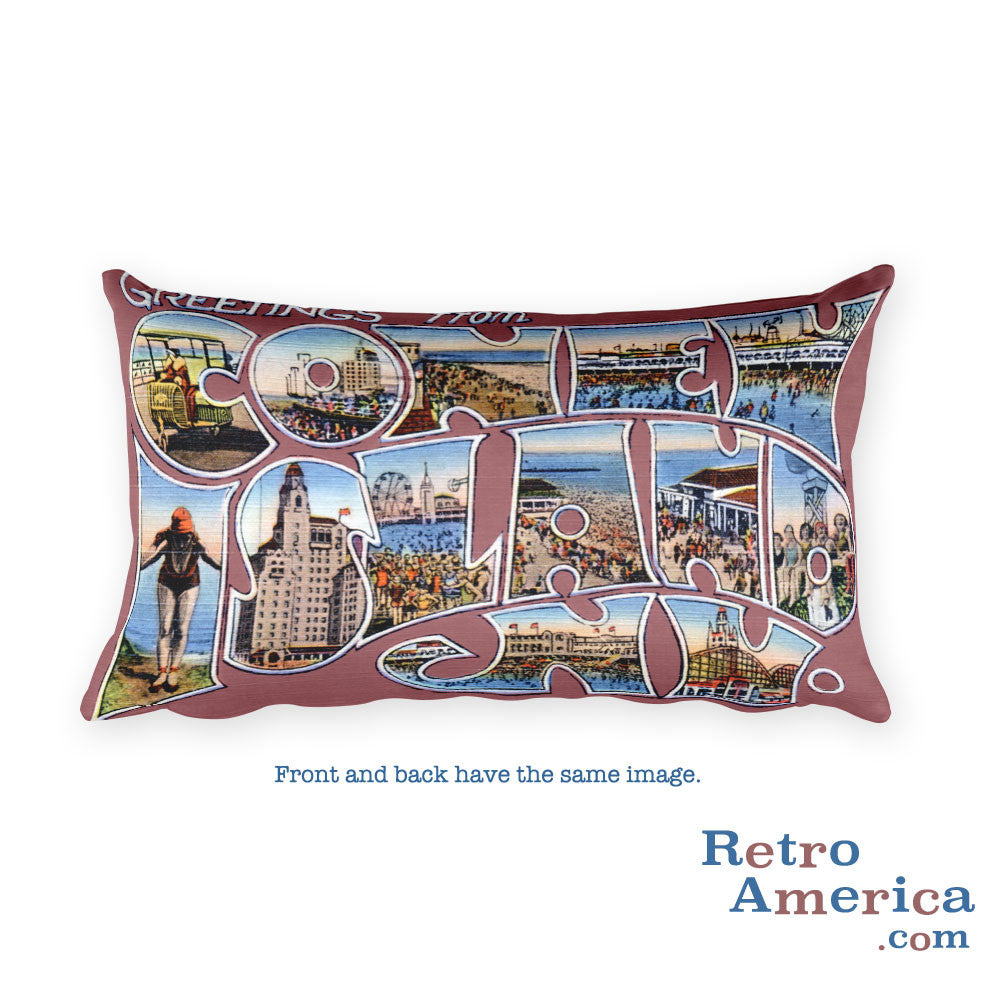 Greetings from Coney Island New York Throw Pillow 1