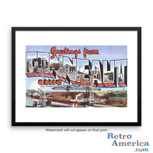 Greetings from Conneaut Ohio OH Postcard Framed Wall Art