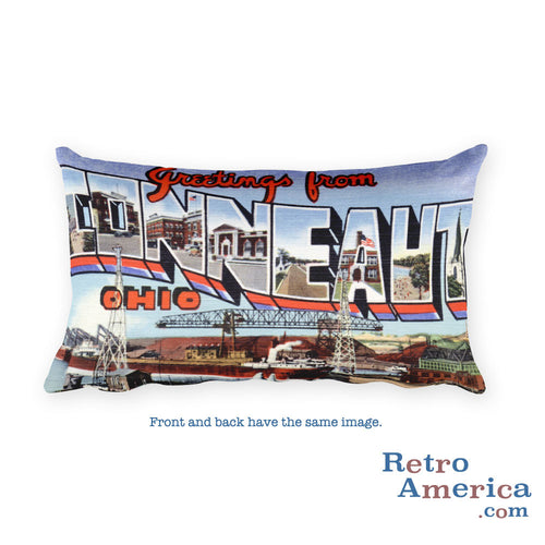 Greetings from Conneaut Ohio Throw Pillow