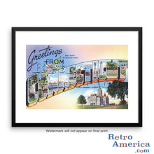 Greetings from Connecticut CT Postcard Framed Wall Art