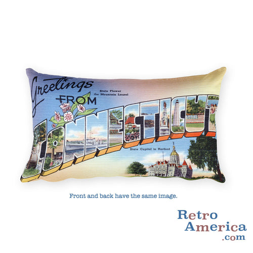 Greetings from Connecticut Throw Pillow 1
