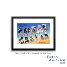 Greetings from Coral Gables Florida FL 1 Postcard Framed Wall Art