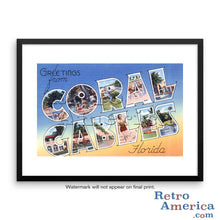 Greetings from Coral Gables Florida FL 1 Postcard Framed Wall Art