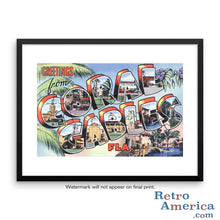 Greetings from Coral Gables Florida FL 2 Postcard Framed Wall Art
