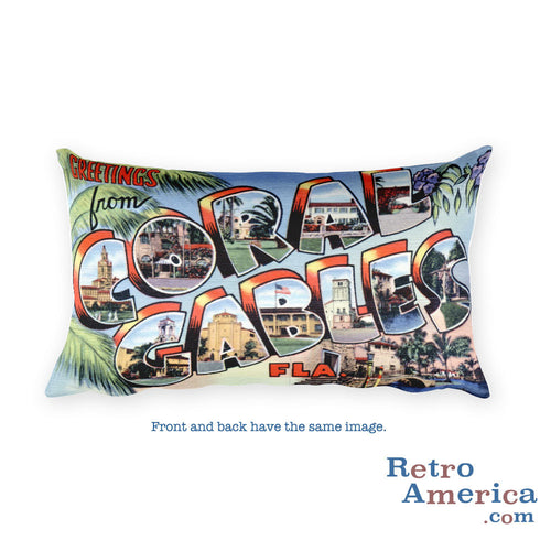 Greetings from Coral Gables Florida Throw Pillow 2