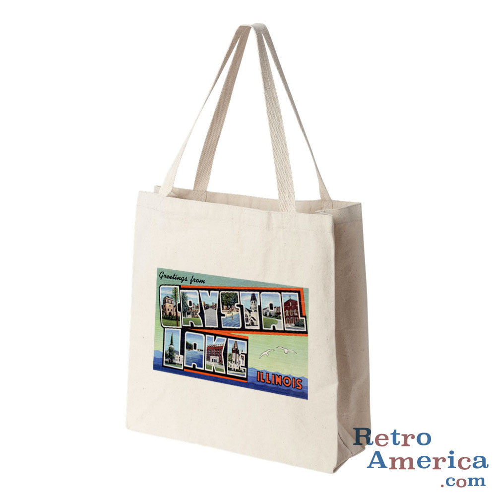 Greetings from Crystal Lake Illinois IL Postcard Tote Bag