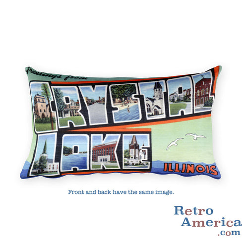 Greetings from Crystal Lake Illinois Throw Pillow