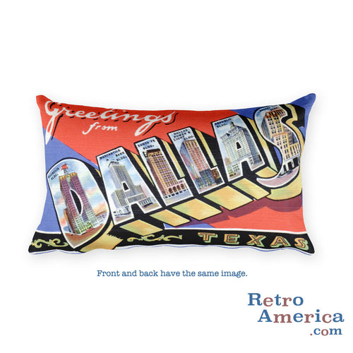 Greetings from Dallas Texas Throw Pillow 1