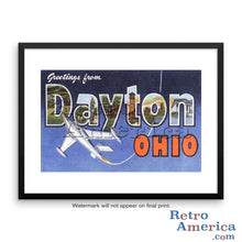 Greetings from Dayton Ohio OH Postcard Framed Wall Art
