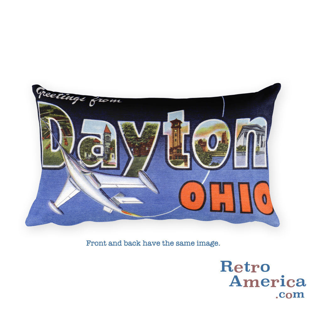 Greetings from Dayton Ohio Throw Pillow