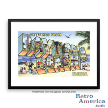 Greetings from Daytona Beach Florida FL 1 Postcard Framed Wall Art