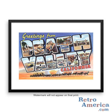 Greetings from Death Valley California CA Postcard Framed Wall Art