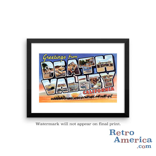 Greetings from Death Valley California CA Postcard Framed Wall Art