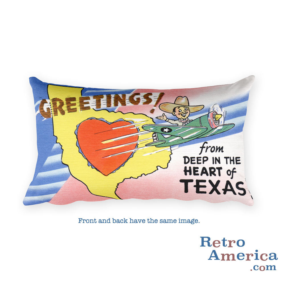 Greetings from Deep In The Heart Of Texas Throw Pillow