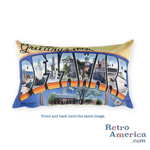 Greetings from Delaware Throw Pillow 2