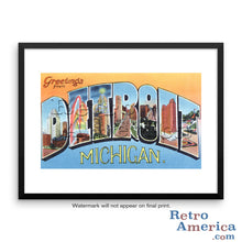 Greetings from Detroit Michigan MI 3 Postcard Framed Wall Art