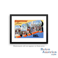 Greetings from Dover Delaware DE Postcard Framed Wall Art