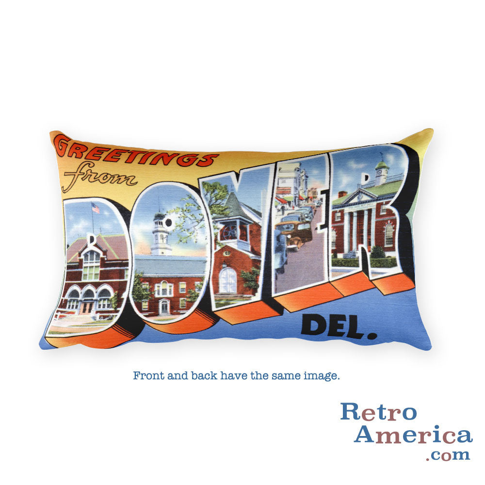 Greetings from Dover Delaware Throw Pillow