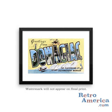 Greetings from Dowagiac Michigan MI Postcard Framed Wall Art