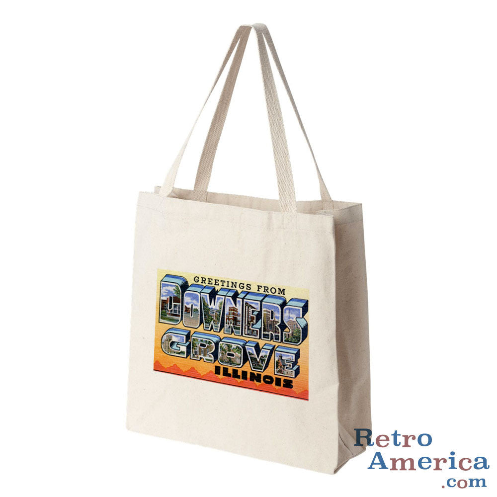 Greetings from Downers Grove Illinois IL Postcard Tote Bag