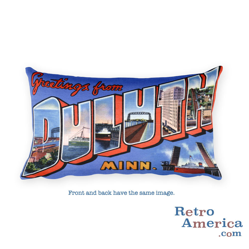 Greetings from Duluth Minnesota Throw Pillow