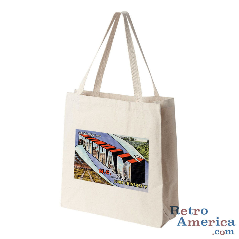 Greetings from Durham North Carolina NC Postcard Tote Bag