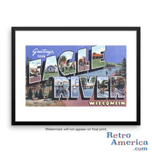 Greetings from Eagle River Wisconsin WI Postcard Framed Wall Art