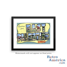 Greetings from East Palestine Ohio OH Postcard Framed Wall Art