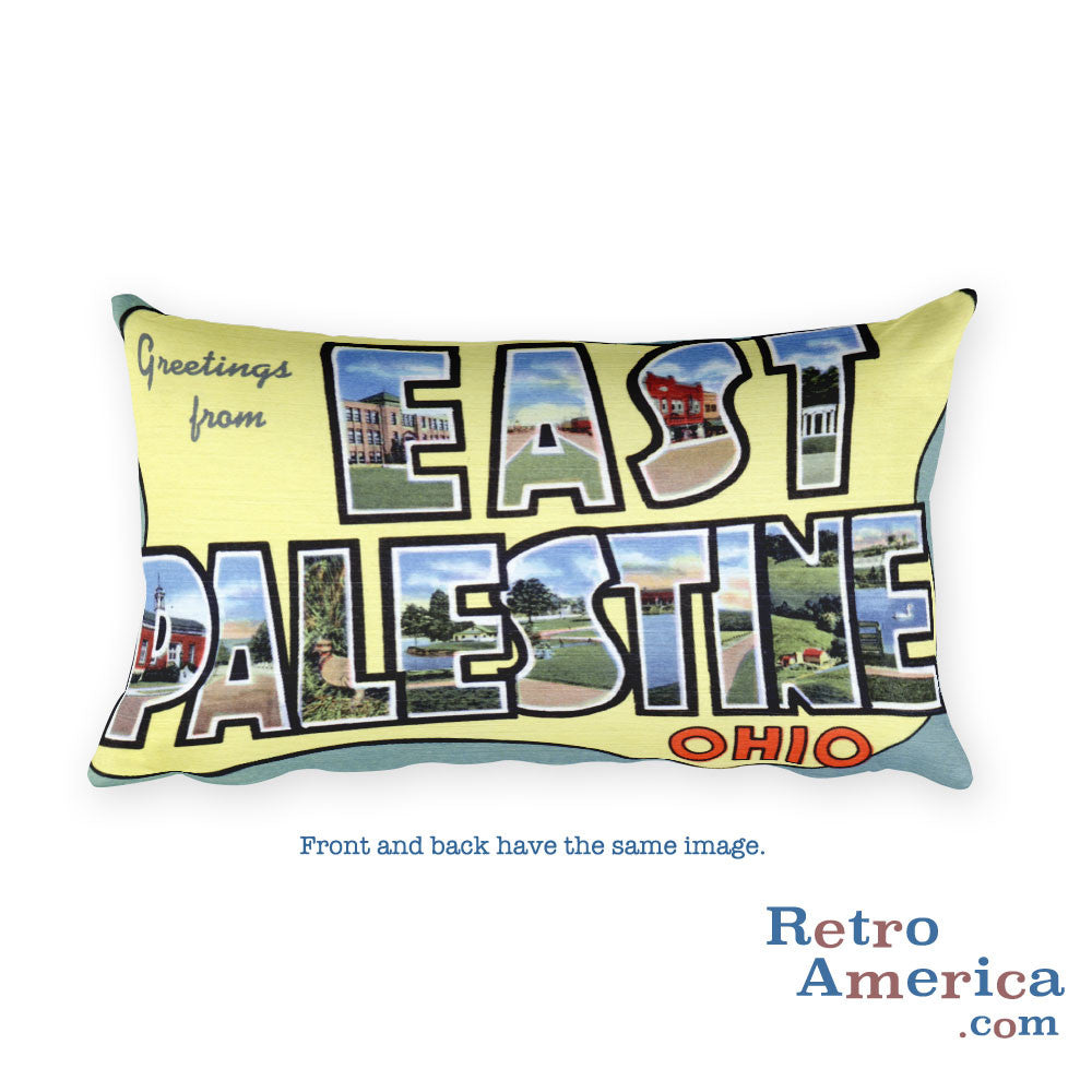Greetings from East Palestine Ohio Throw Pillow