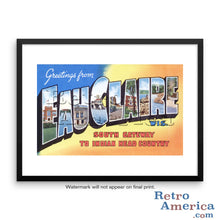 Greetings from Eau Claire Wisconsin WI Postcard Framed Wall Art