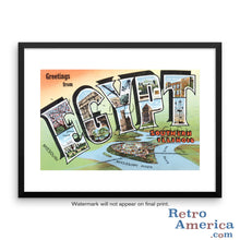 Greetings from Egypt Illinois IL Postcard Framed Wall Art