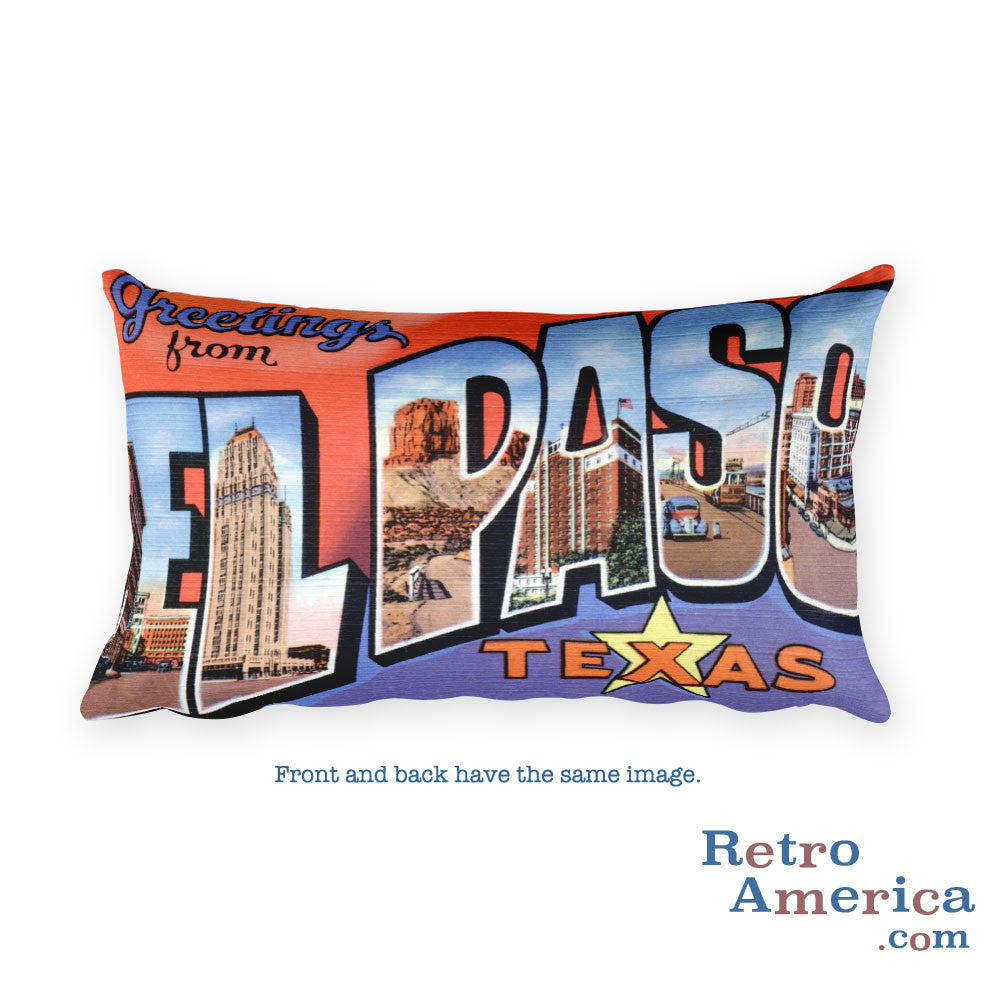 Greetings from El Paso Texas Throw Pillow 1