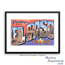 Greetings from El Paso Texas TX 1 Postcard Framed Wall Art