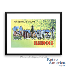 Greetings from Elmhurst Illinois IL Postcard Framed Wall Art