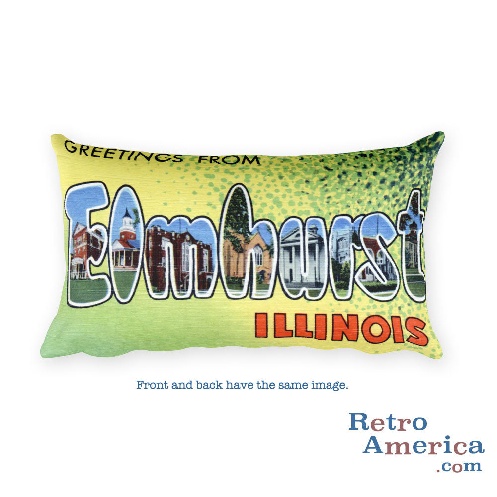 Greetings from Elmhurst Illinois Throw Pillow