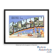 Greetings from Evanston Illinois IL Postcard Framed Wall Art