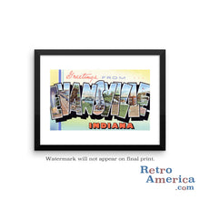 Greetings from Evansville Indiana IN Postcard Framed Wall Art