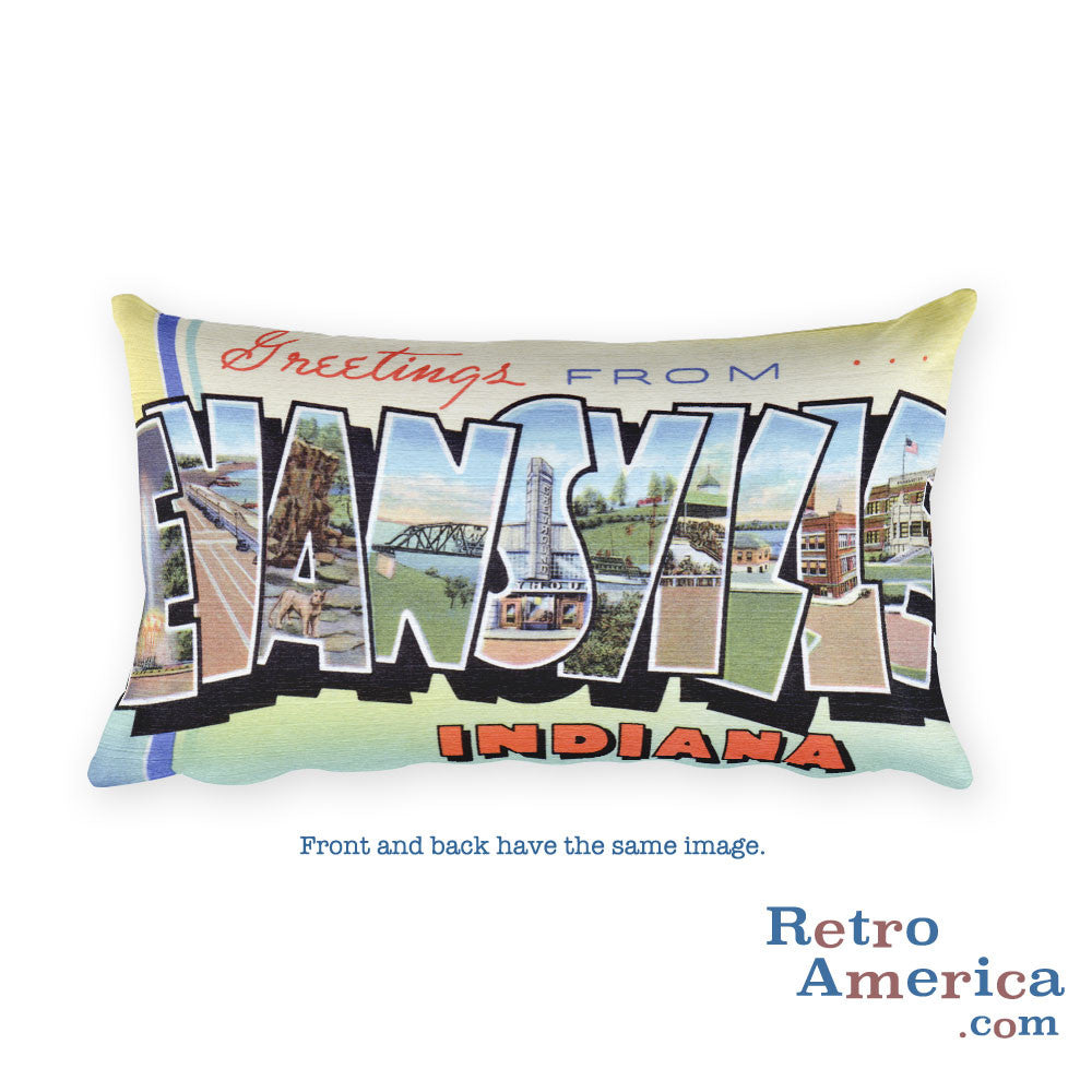 Greetings from Evansville Indiana Throw Pillow
