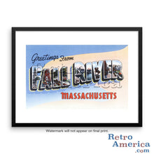 Greetings from Fall River Massachusetts MA Postcard Framed Wall Art
