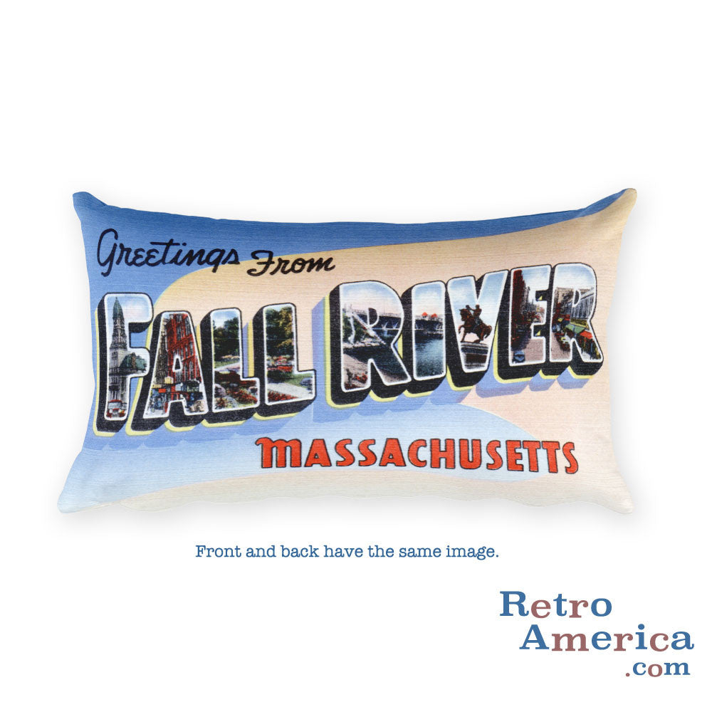 Greetings from Fall River Massachusetts Throw Pillow